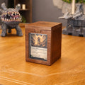 Walnut Premium Wooden Deck Case, Display Window, Magnetic Lid, Fits 100 Double Sleeved Cards